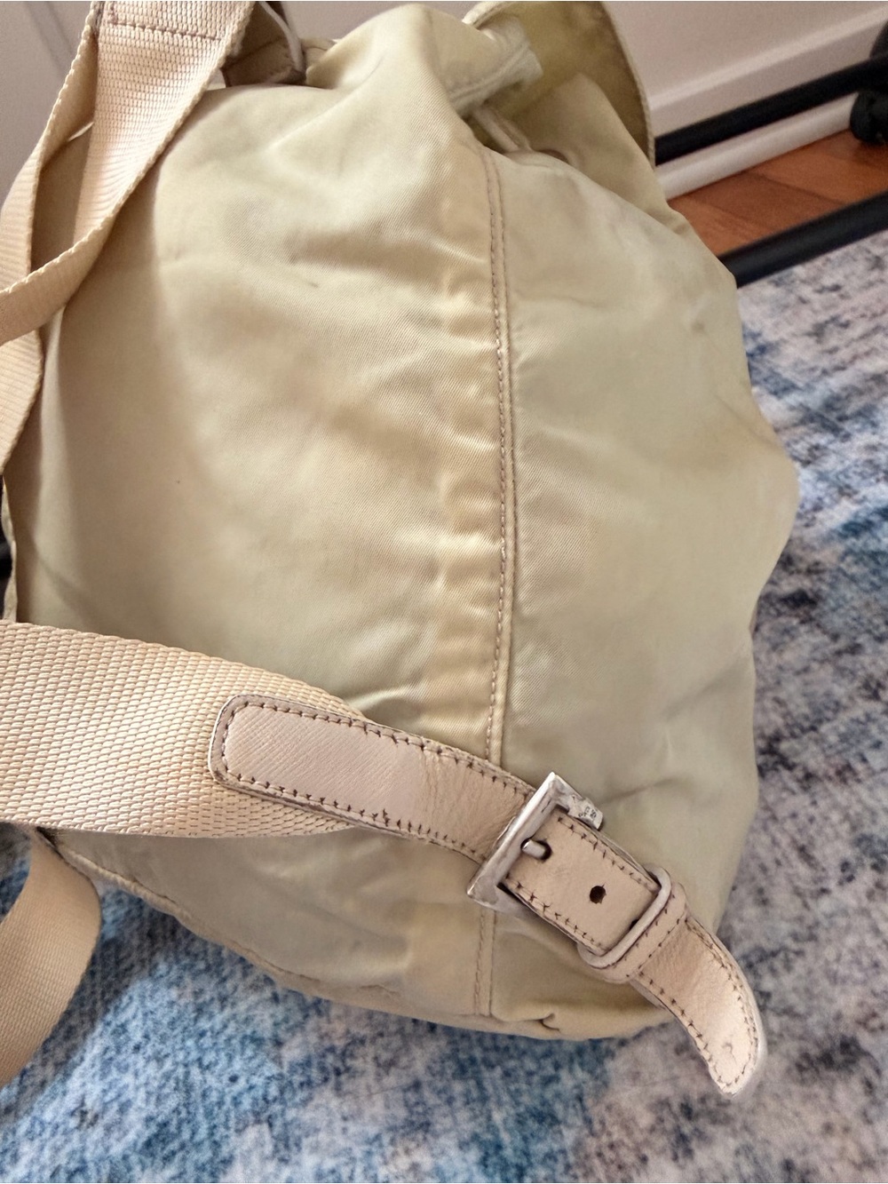 Prada Light Beige Nylon Drawstring Backpack - Picture 5 of 10
